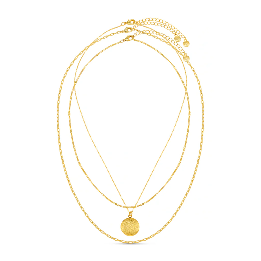 3-Row Locket Necklace - Image 3