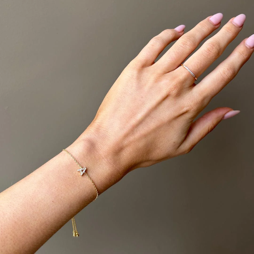 A Pavé Initial Slider Bracelet - Image 2