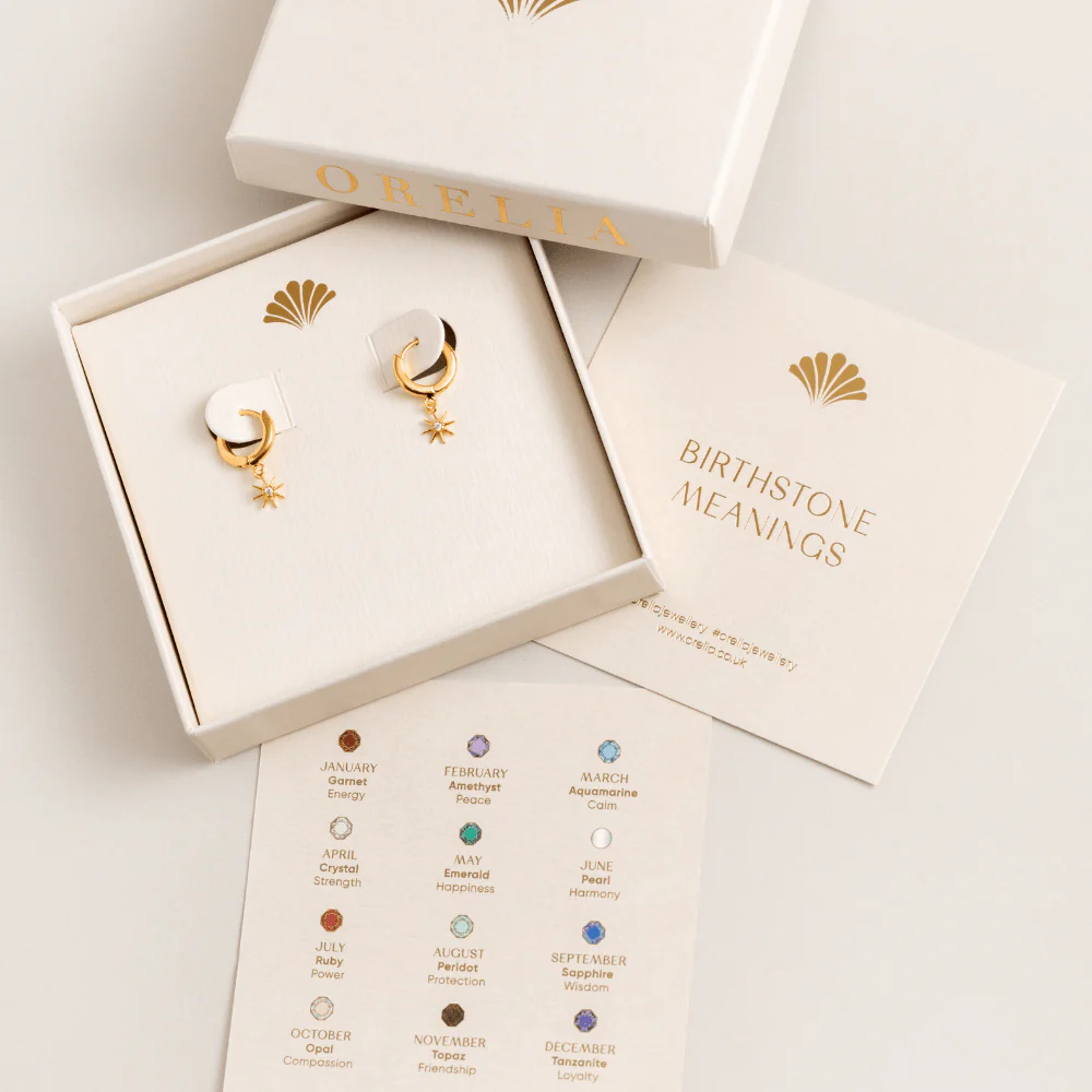 April Birthstone Crystal Huggie Hoop Earrings - Image 3