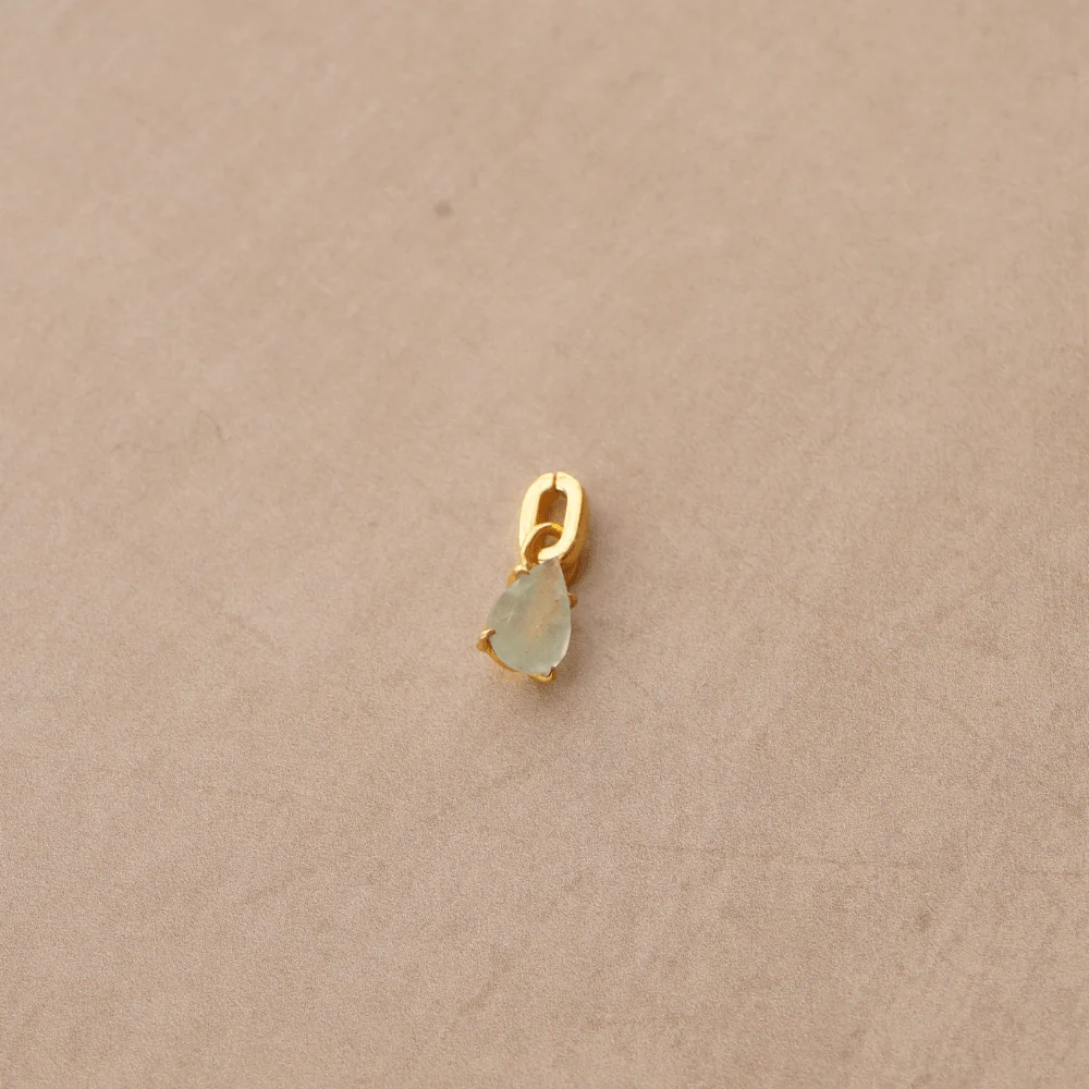 Aquamarine Teardrop Charm Necklace Style Set - Image 2