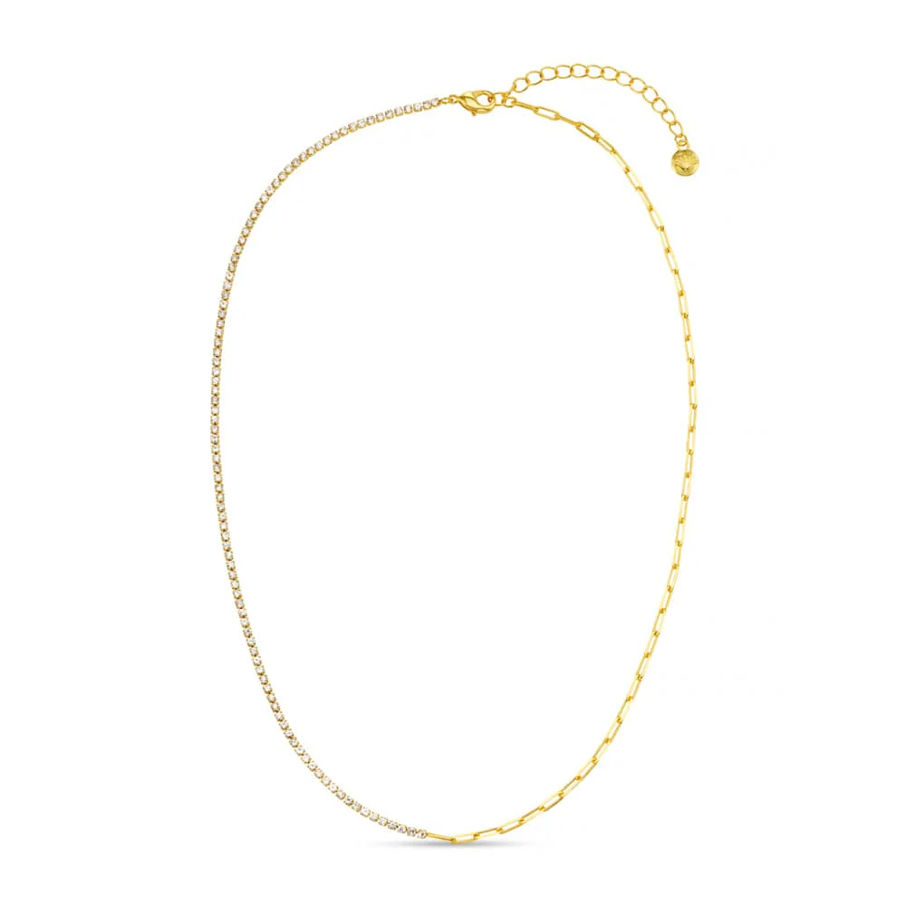 Asymmetric Crystal Chain Necklace - Image 3