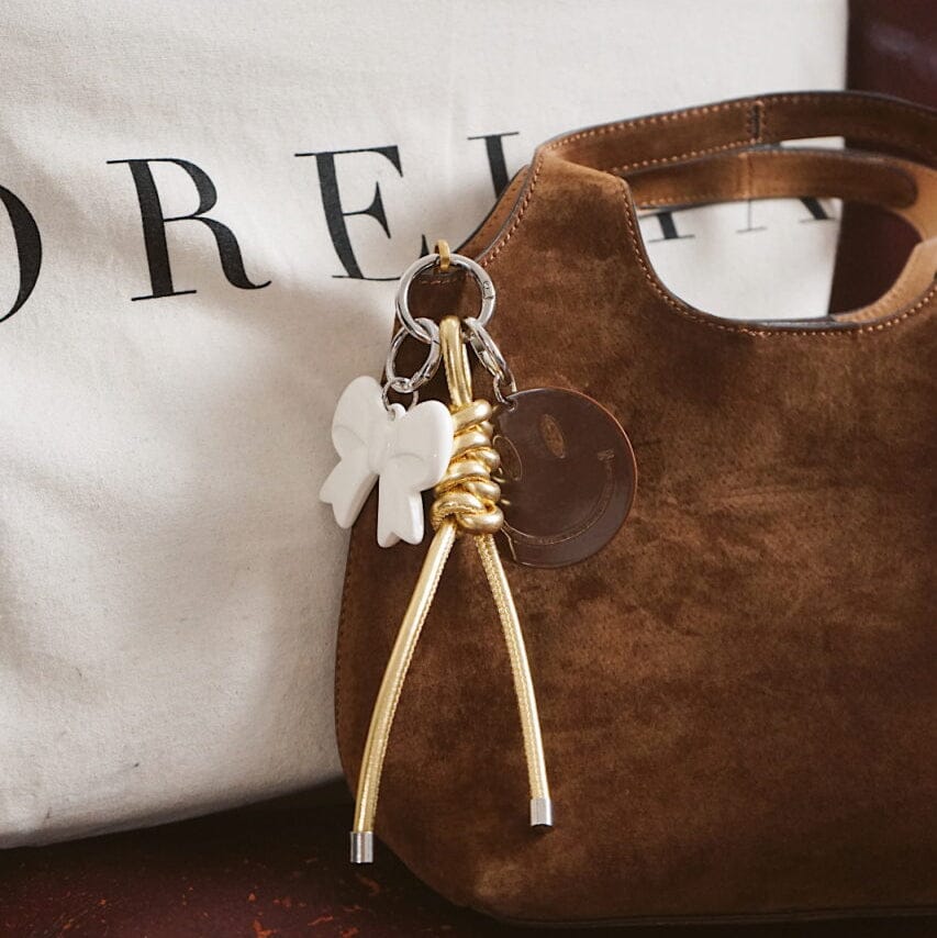 Brown Happy Face Bag Charm - Image 2