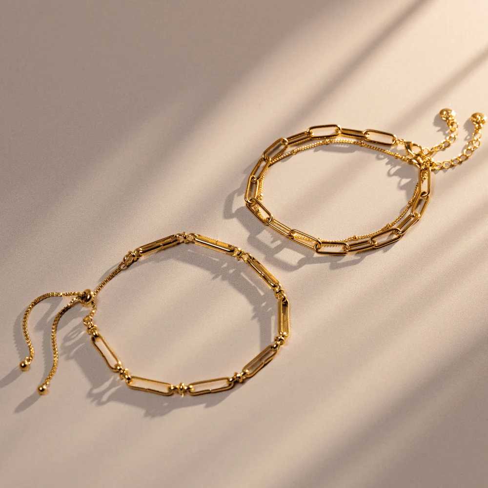 Chain Link & Satellite Bracelet Duo - Image 2