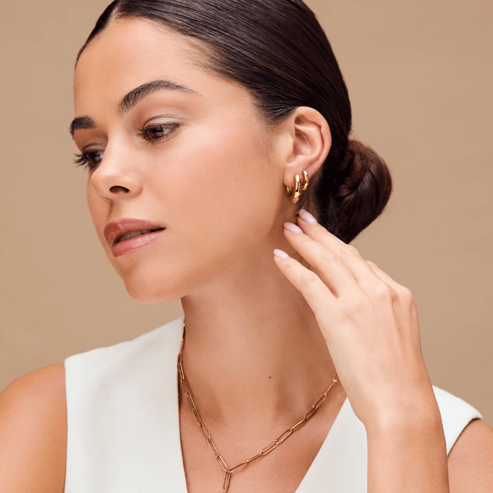 LUXE Chubby Huggie Hoop Earrings - Image 2