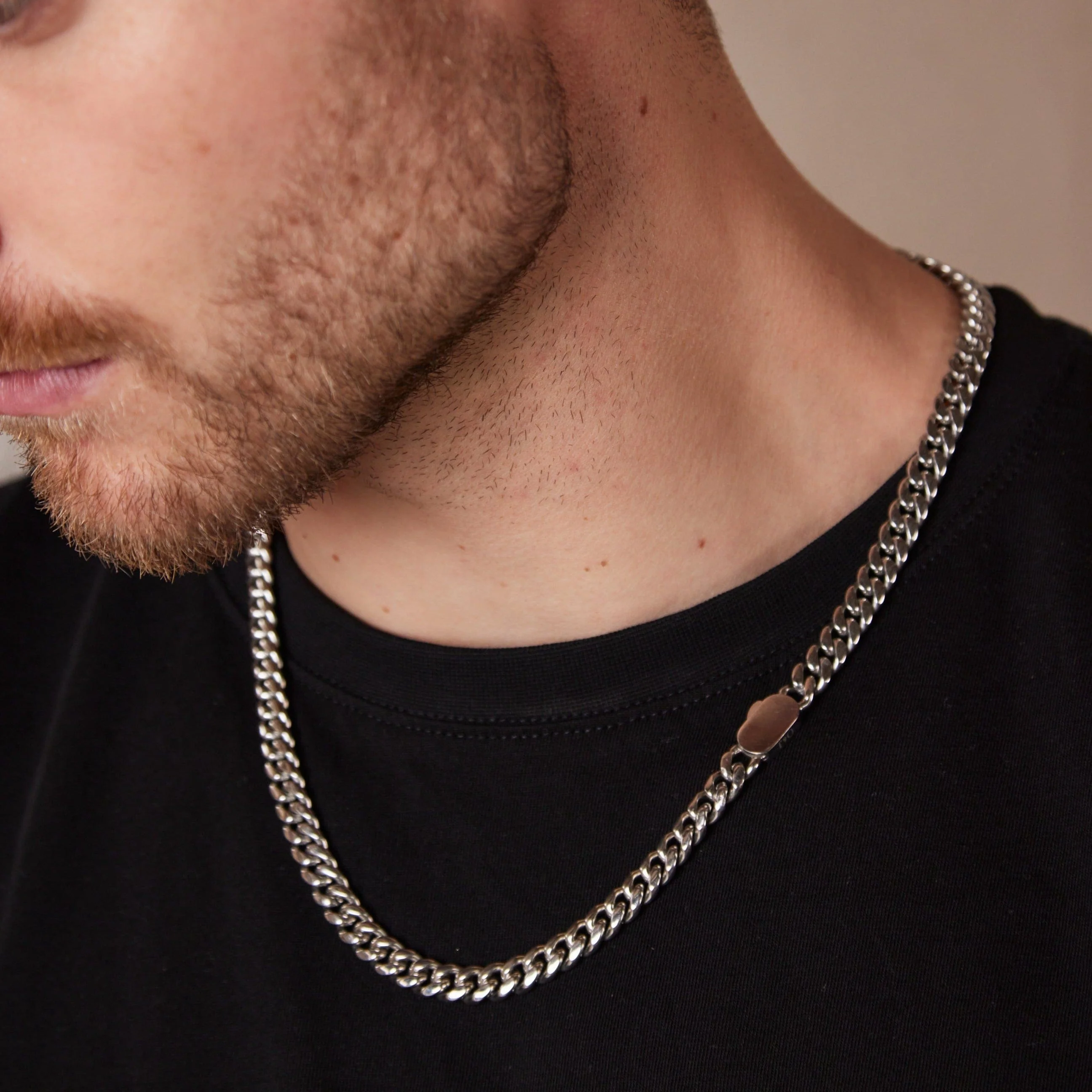 Chunky Flat Curb & Solid Clasp Necklace - Image 2