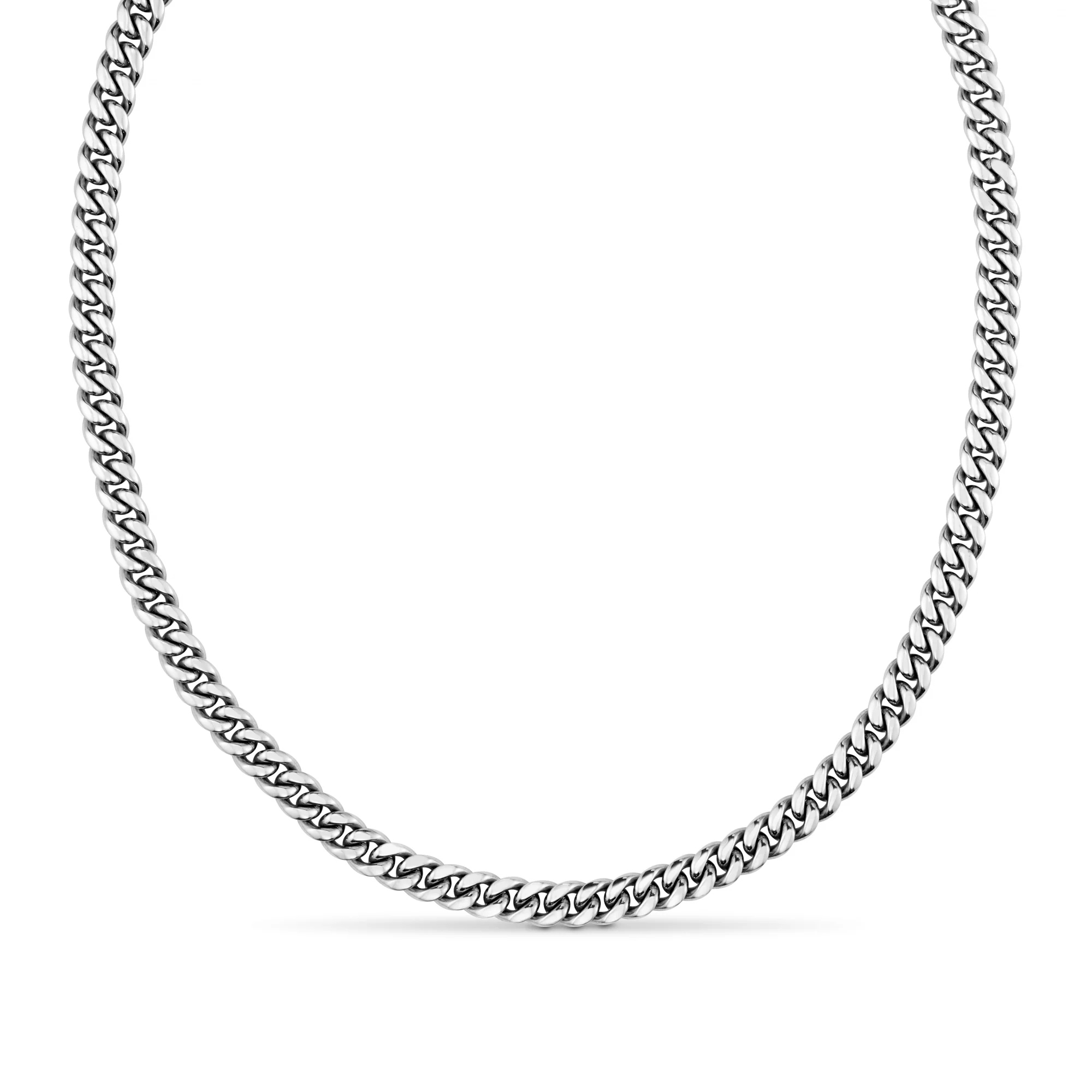 Chunky Flat Curb & Solid Clasp Necklace - Image 4