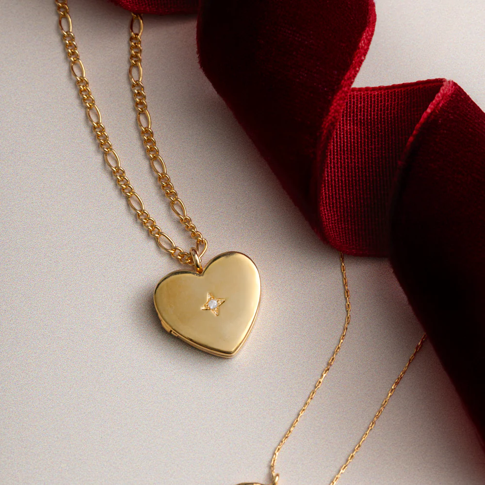 Crystal Heart Locket Necklace - Image 4