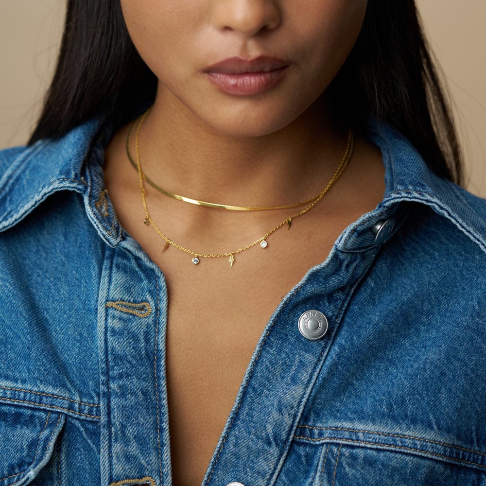 Crystal & Lightning Multi Charm Necklace - Image 2