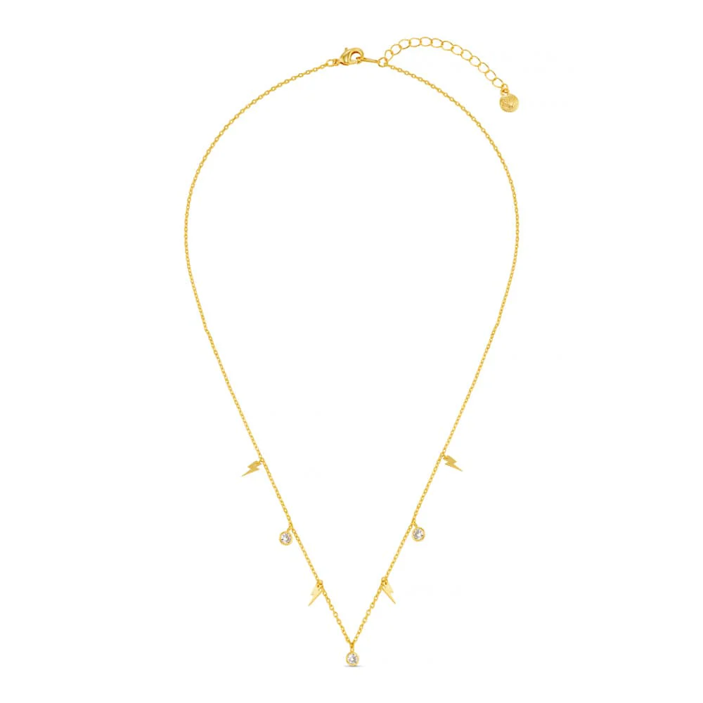 Crystal & Lightning Multi Charm Necklace - Image 4