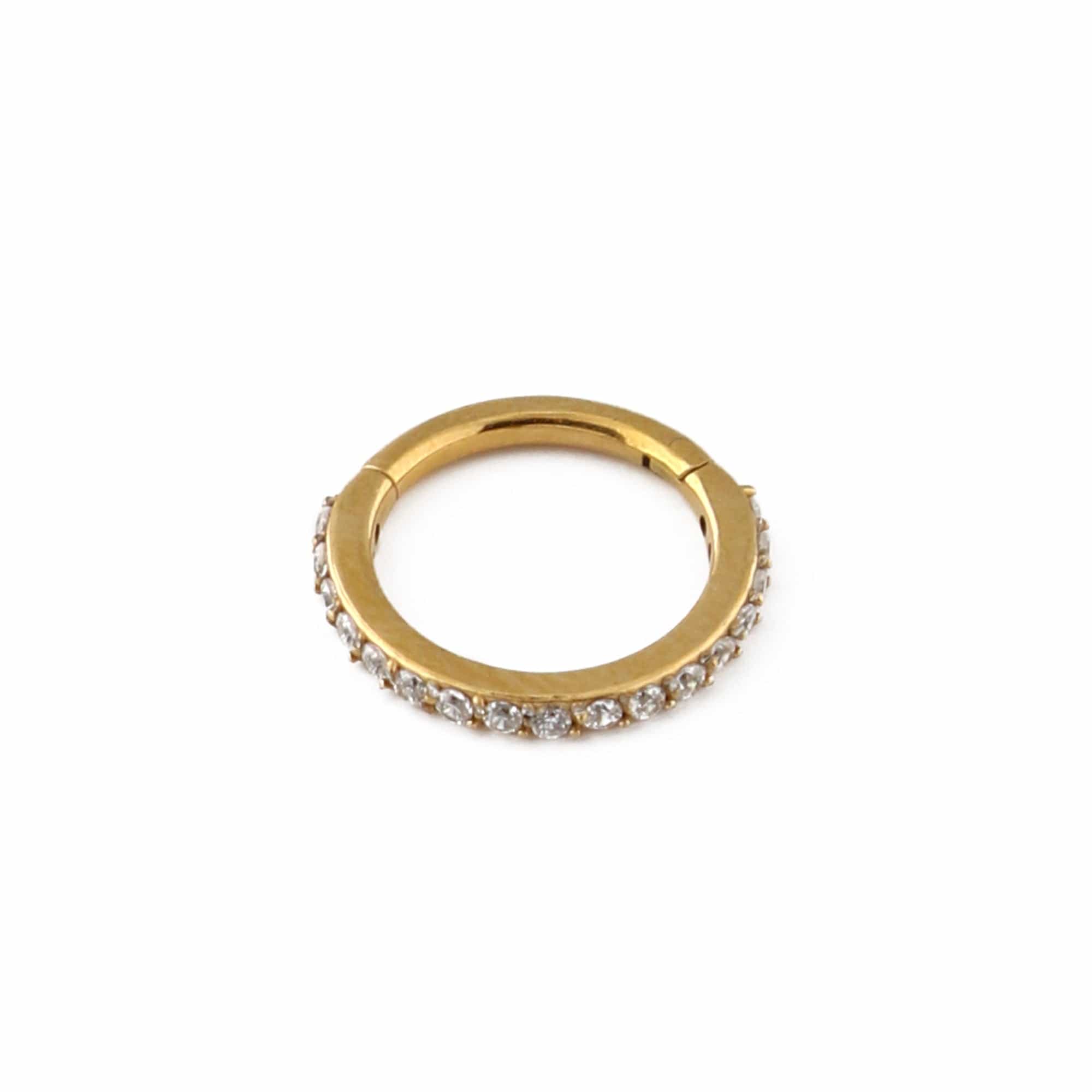 Crystal Pavé Clicker Hoop 8mm - Gold - Image 4