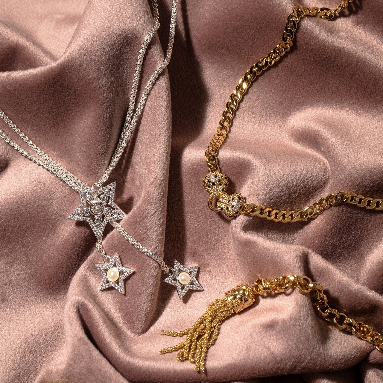 Crystal Star Tie Lariat Necklace - Image 3