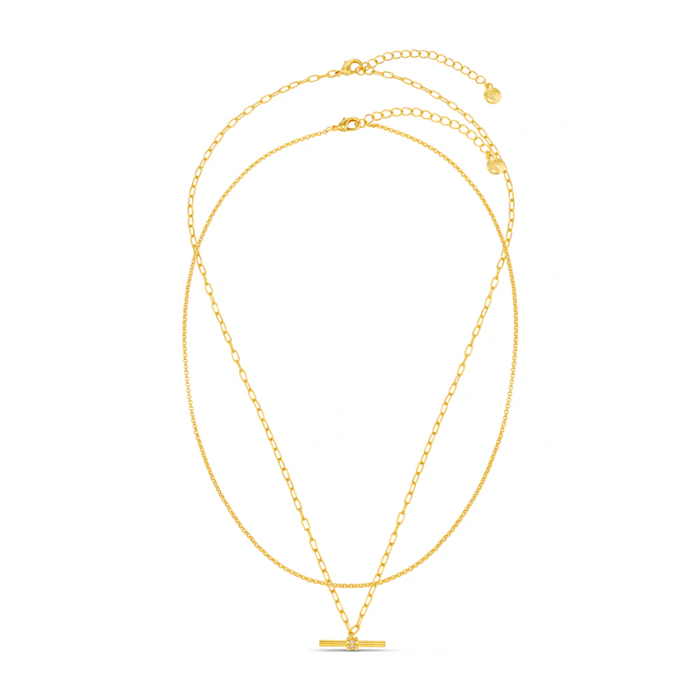 Crystal T-bar 2-Row Necklace - Image 3