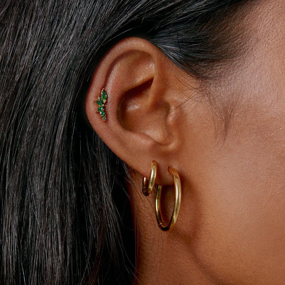 Curved Emerald Cluster Barbell - Image 2