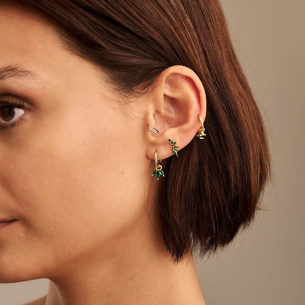 Curved Emerald Cluster Barbell - Image 4