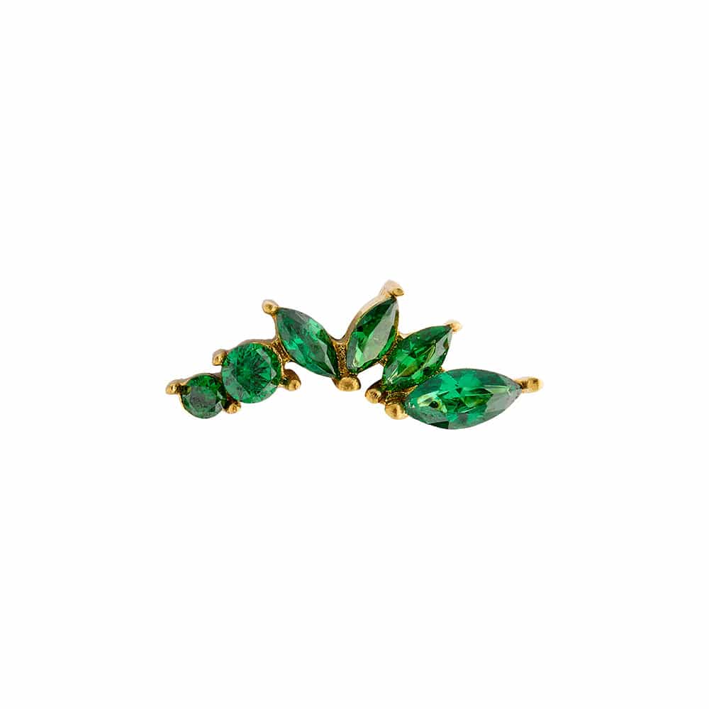 Curved Emerald Cluster Barbell - Image 5