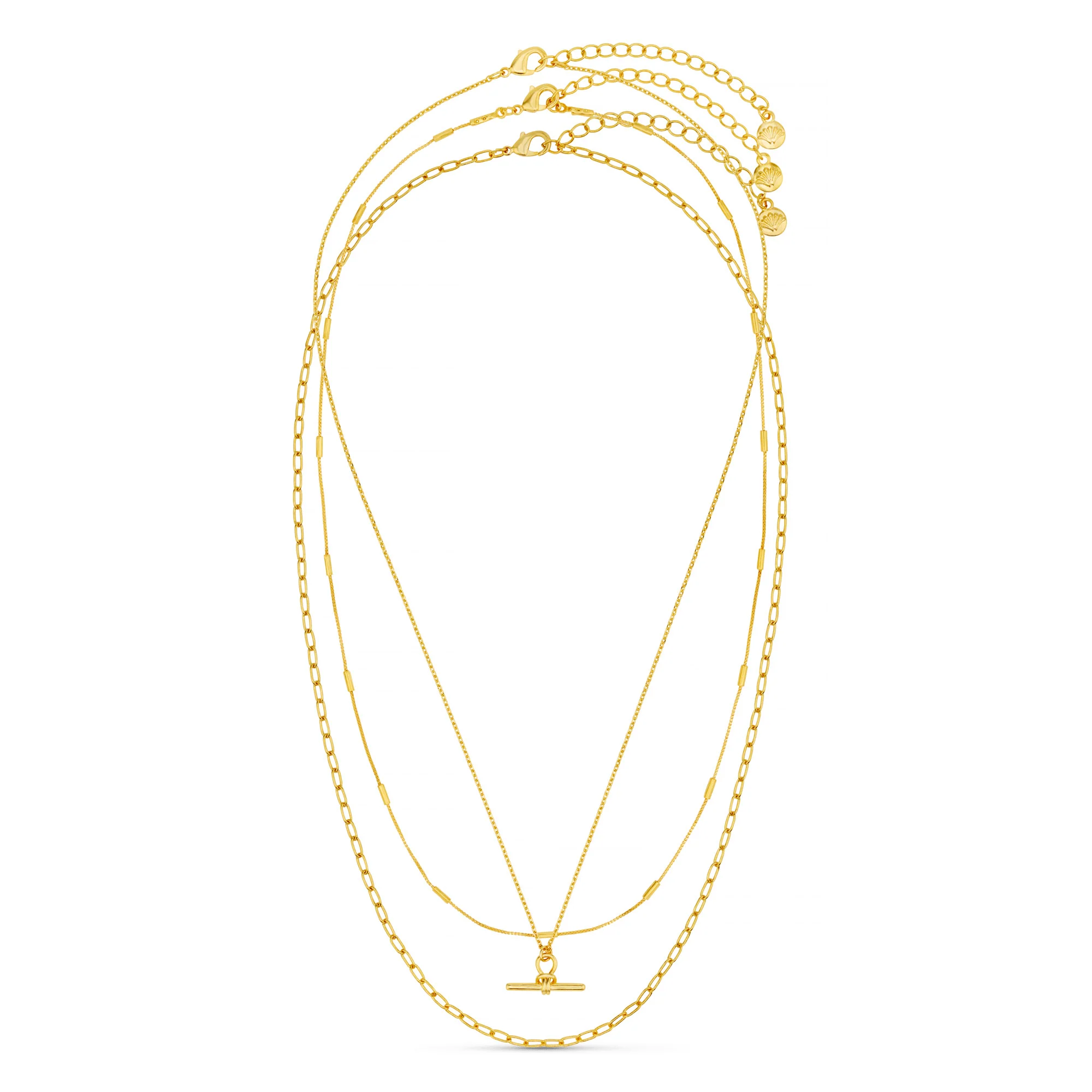 Dainty T-Bar 3-Row Necklace - Image 4