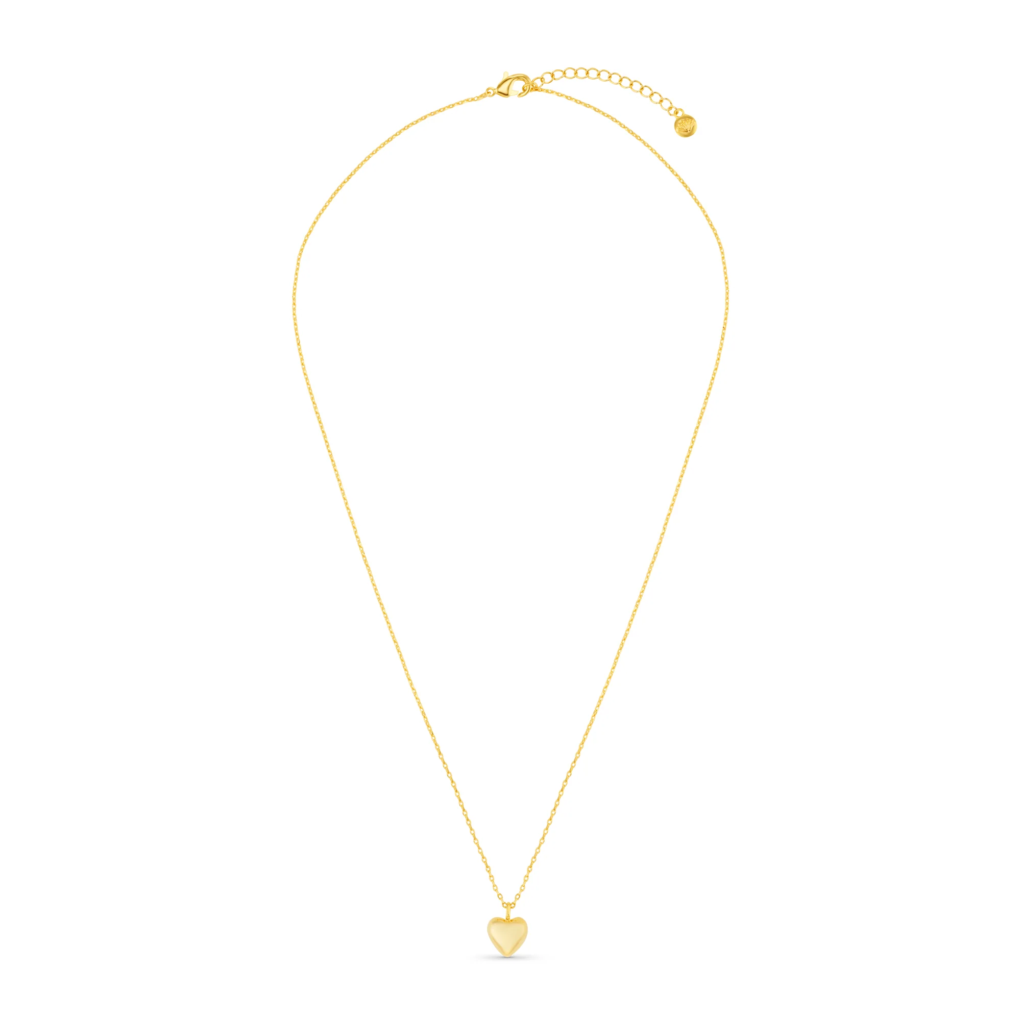 Domed Heart Charm Short Necklace - Image 3