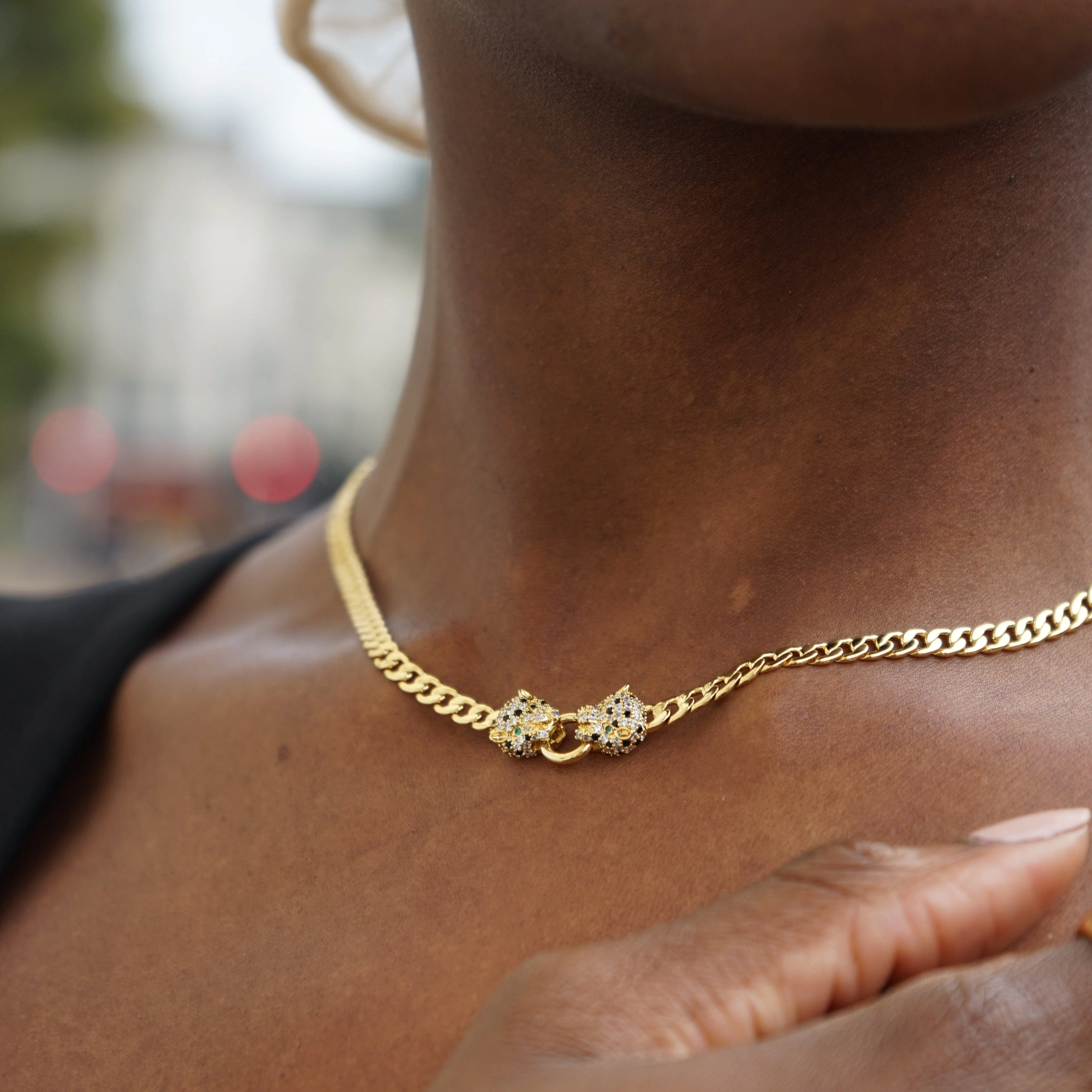 Double Pave Panther Necklace - Image 3