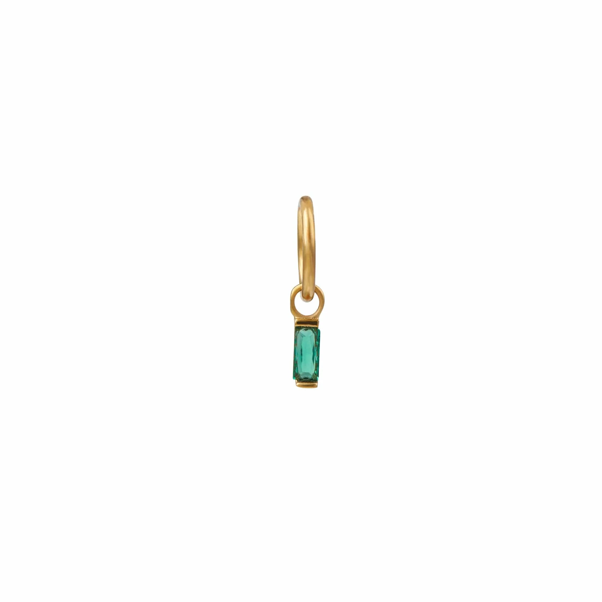 Emerald Baguette Clicker Hoop 6mm - Image 4