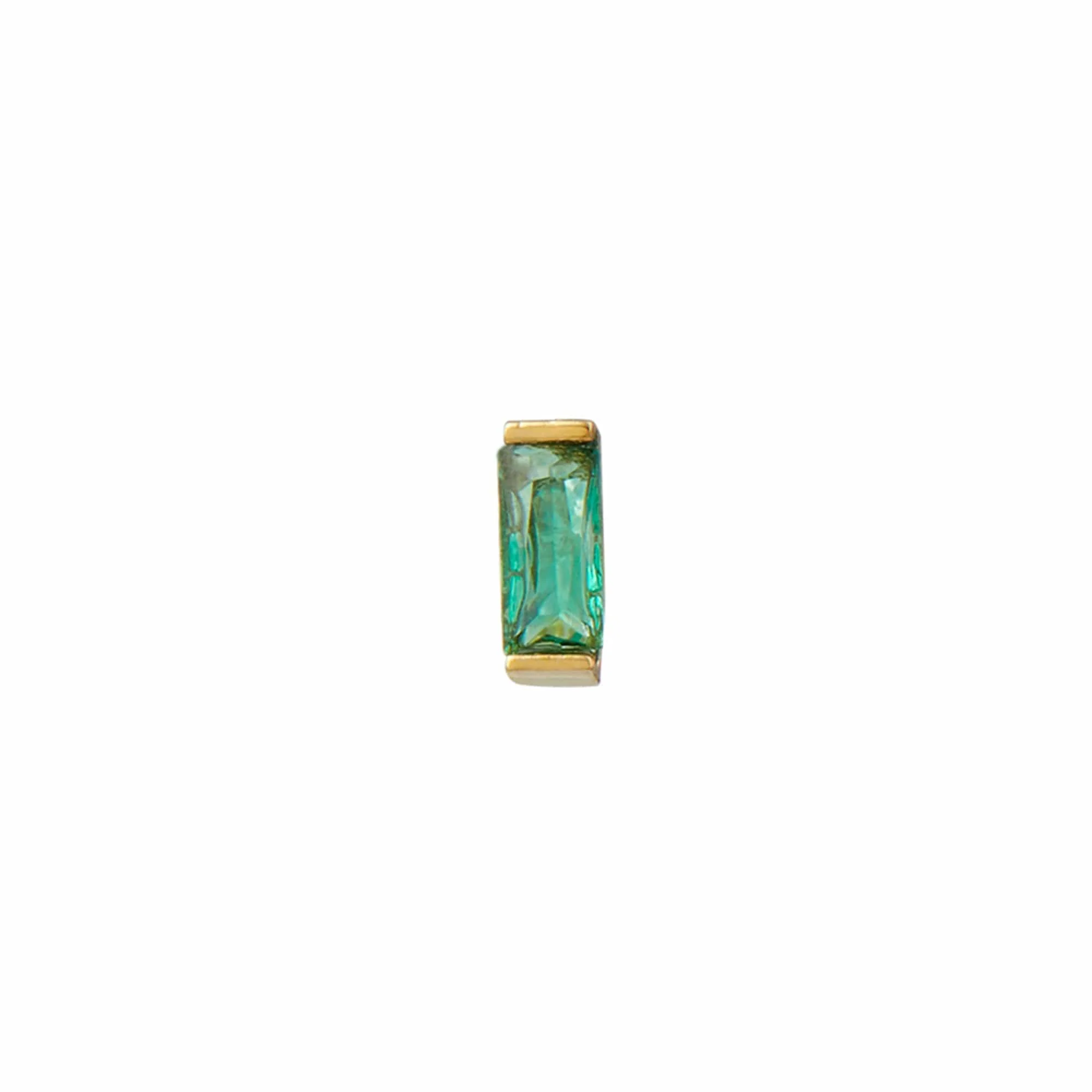 Emerald Baguette Labret Stud - Image 4