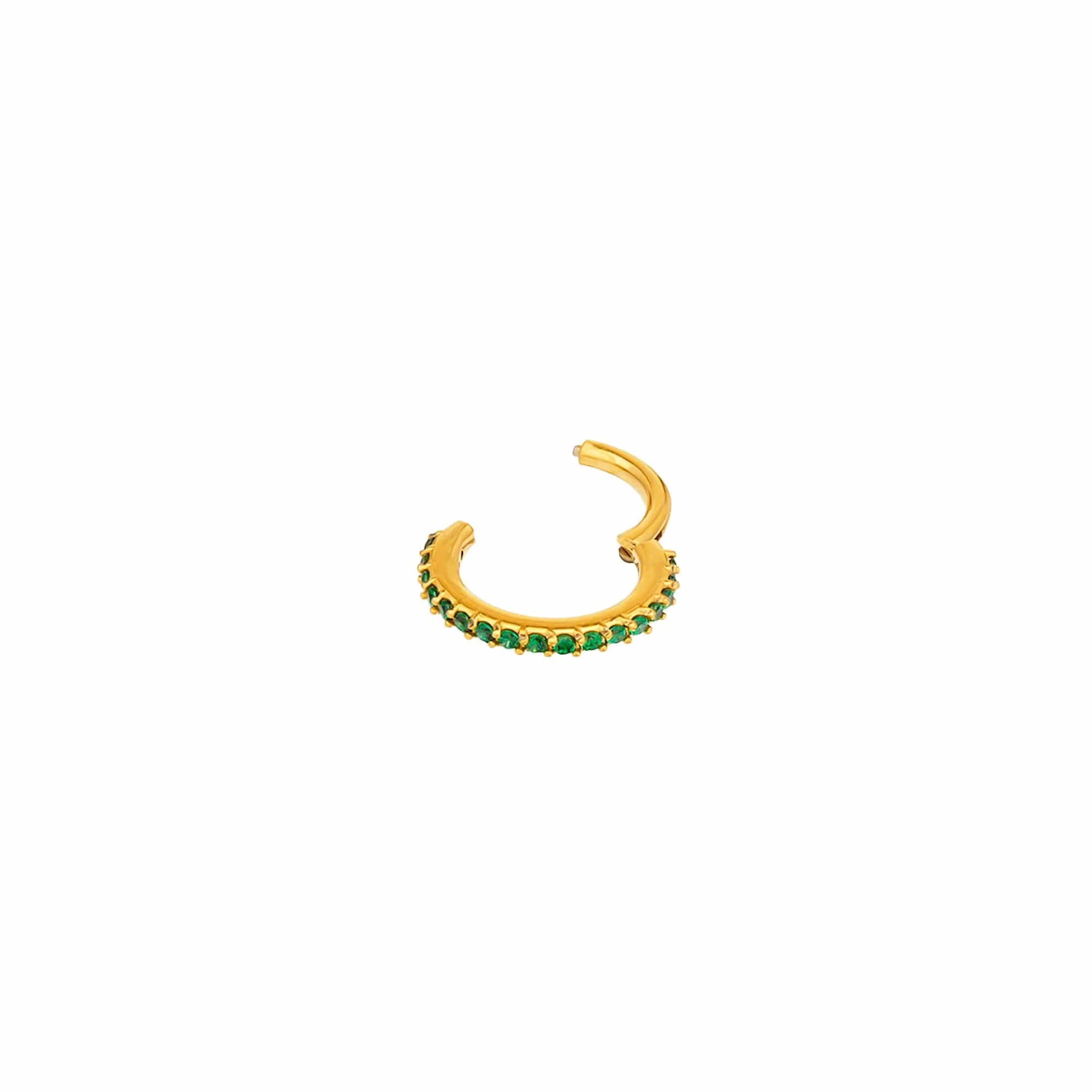 Emerald Pavé Clicker Hoop 8mm - Image 4