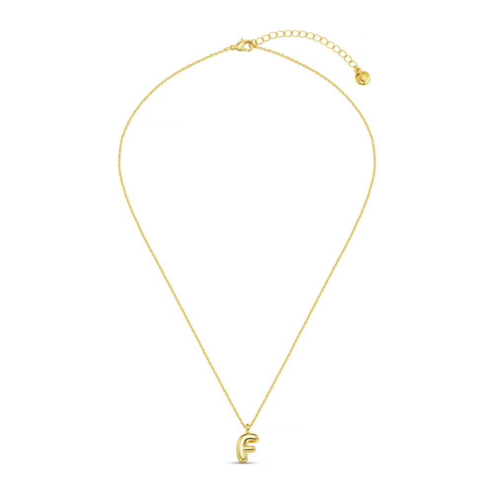 F Bubble Initial Necklace - Image 3