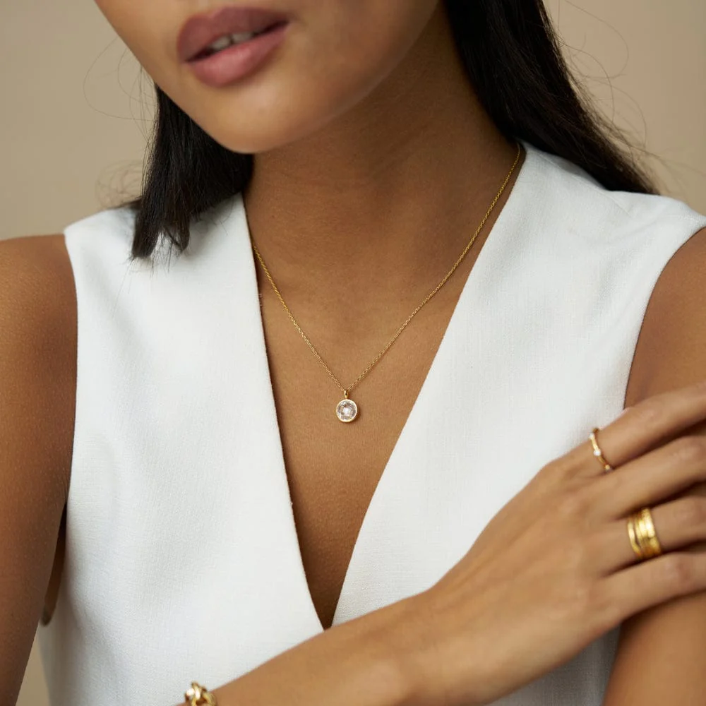 Faceted Crystal Charm Necklace - Image 2