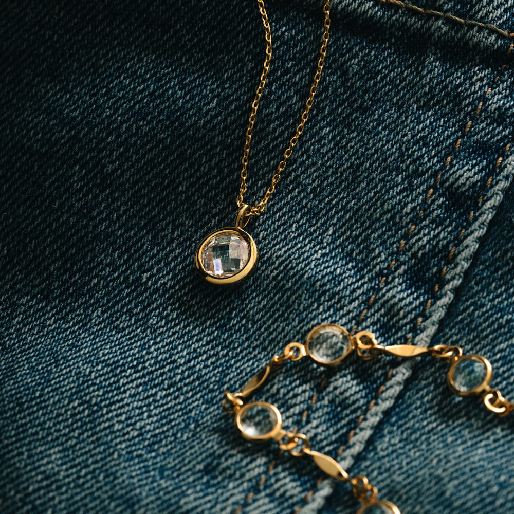 Faceted Crystal Charm Necklace - Image 3