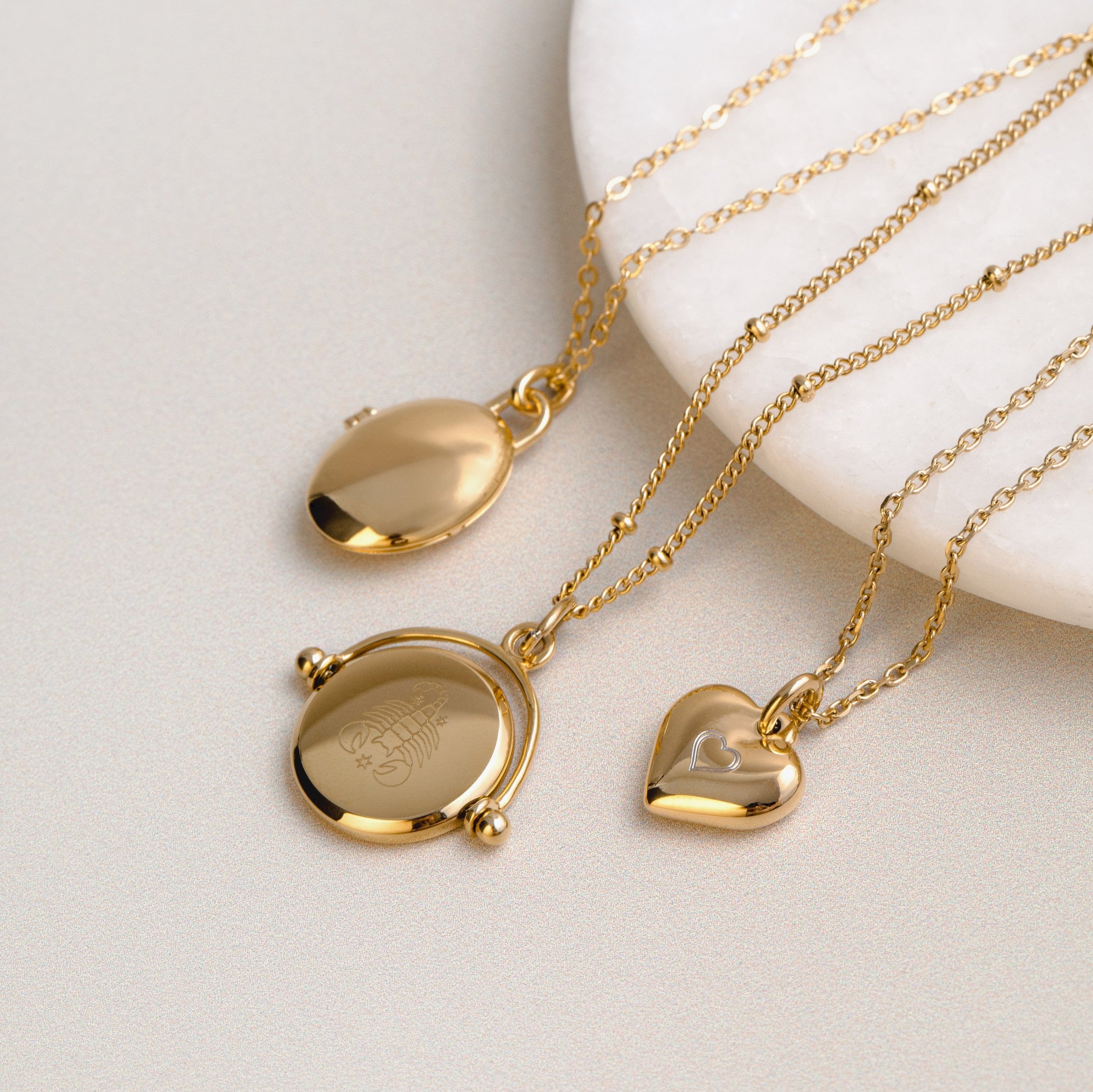 LUXE Faceted Disc Spinner Necklace - Gold - Image 5