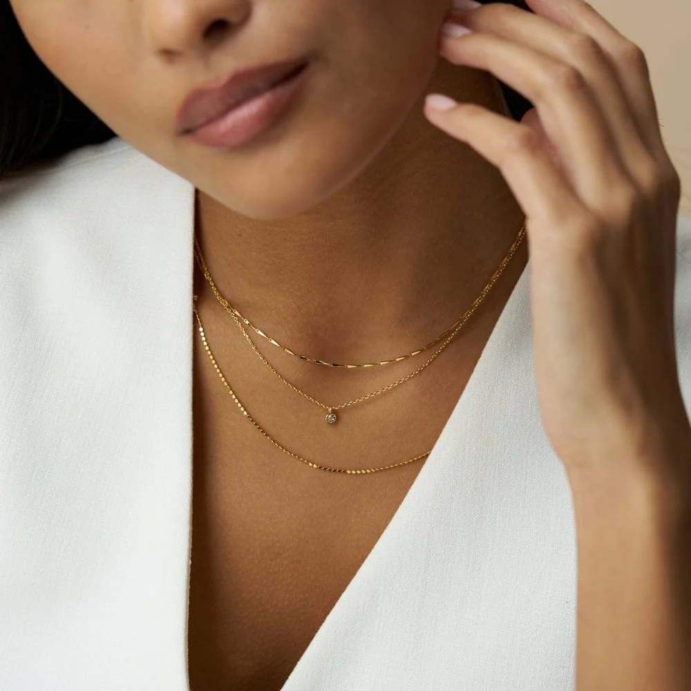 Fine Crystal Drop Three Row Necklace - Image 2