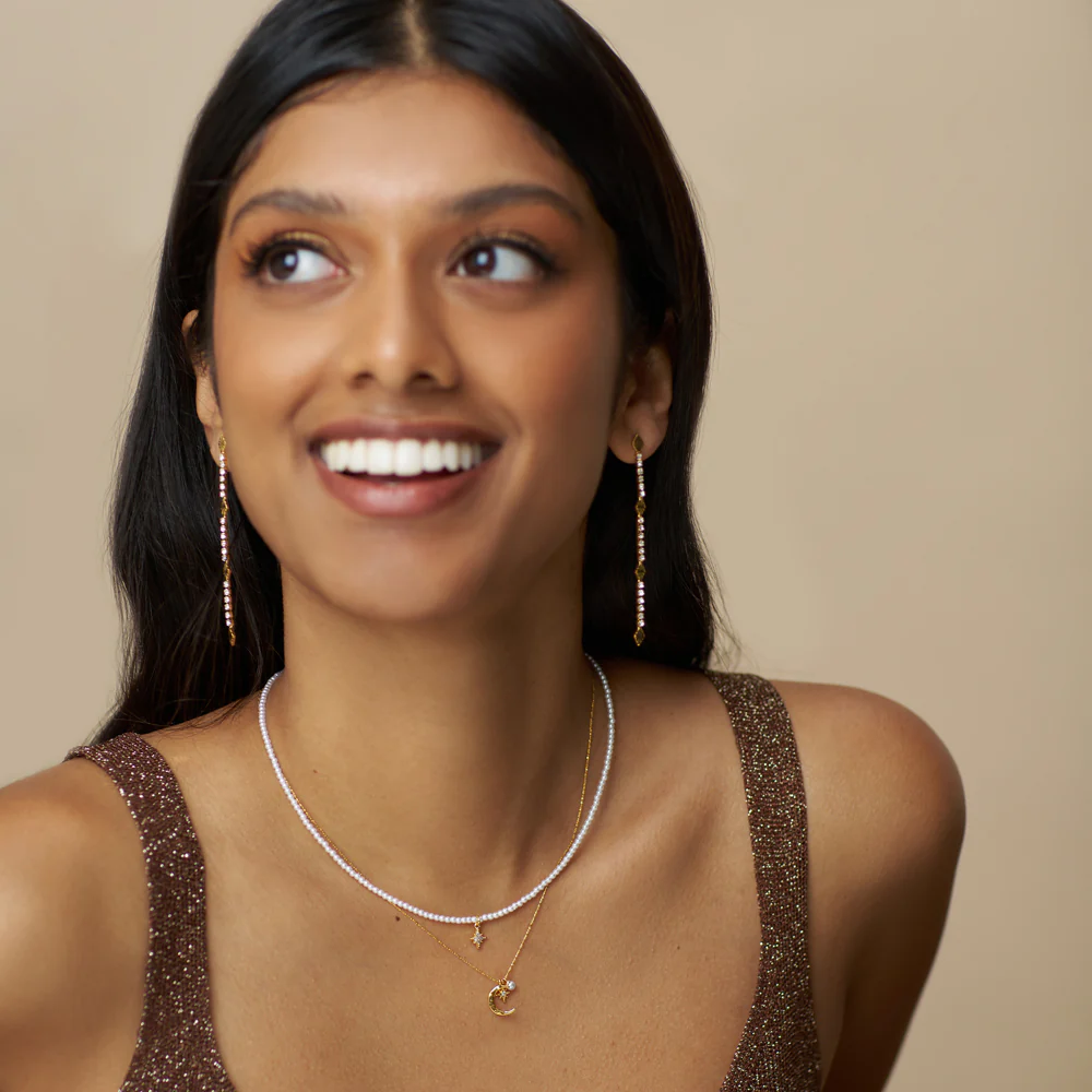 Fine Moon & Micro Charm Cluster Necklace - Image 2
