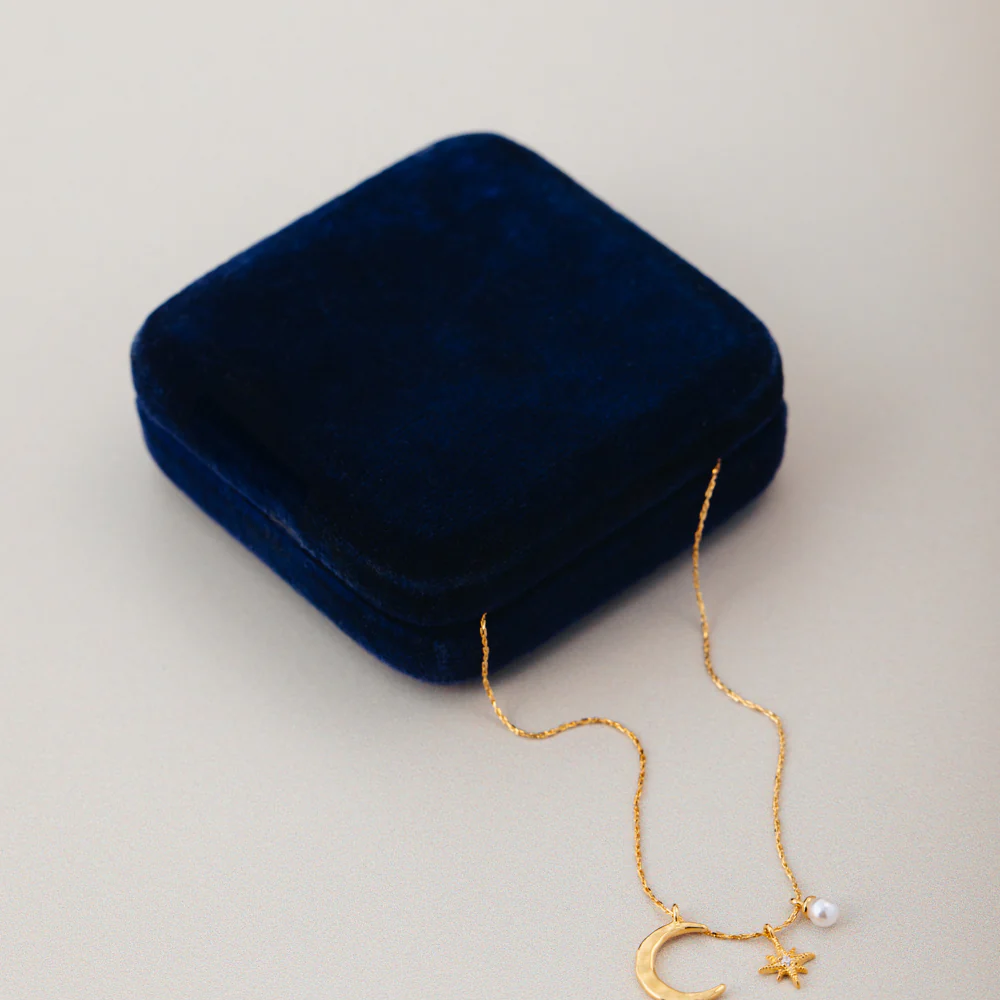 Fine Moon & Micro Charm Cluster Necklace - Image 4