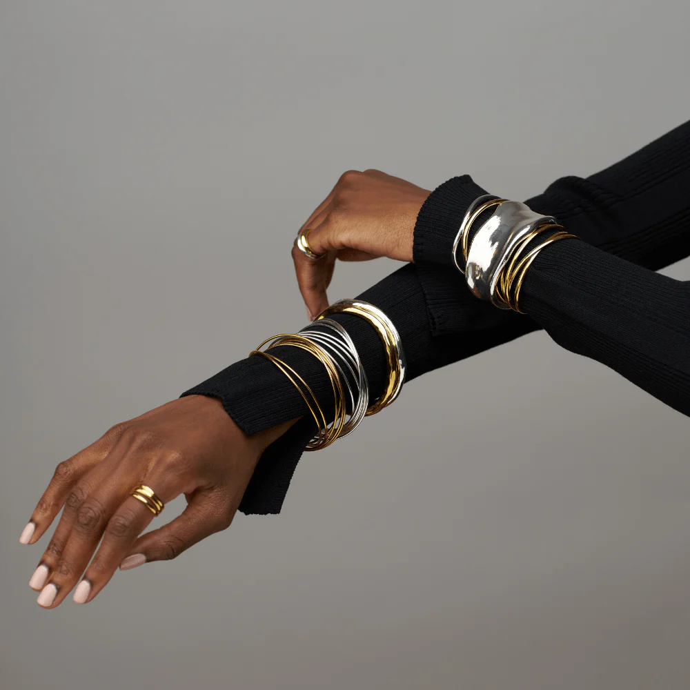 Fine Multi Interlocking Bangles - Image 3