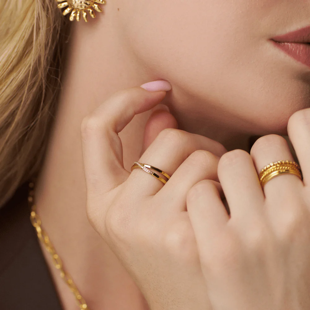 Fine Pavé Crossover Ring - Image 2