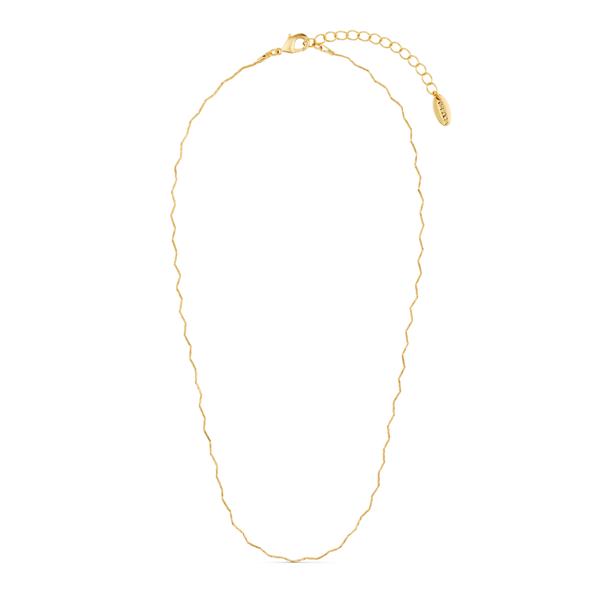Fine Wave Chain Necklace - Gold - Image 4