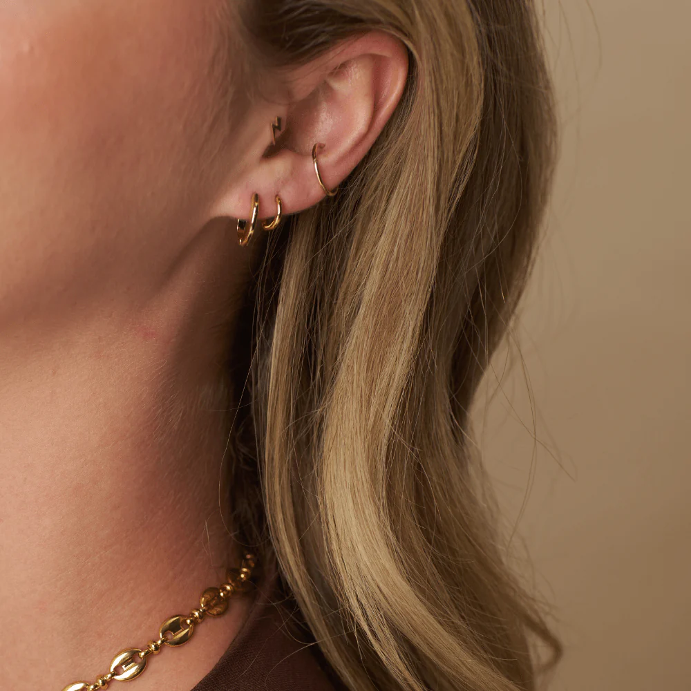Flat Oval Hoop Earrings - Image 2