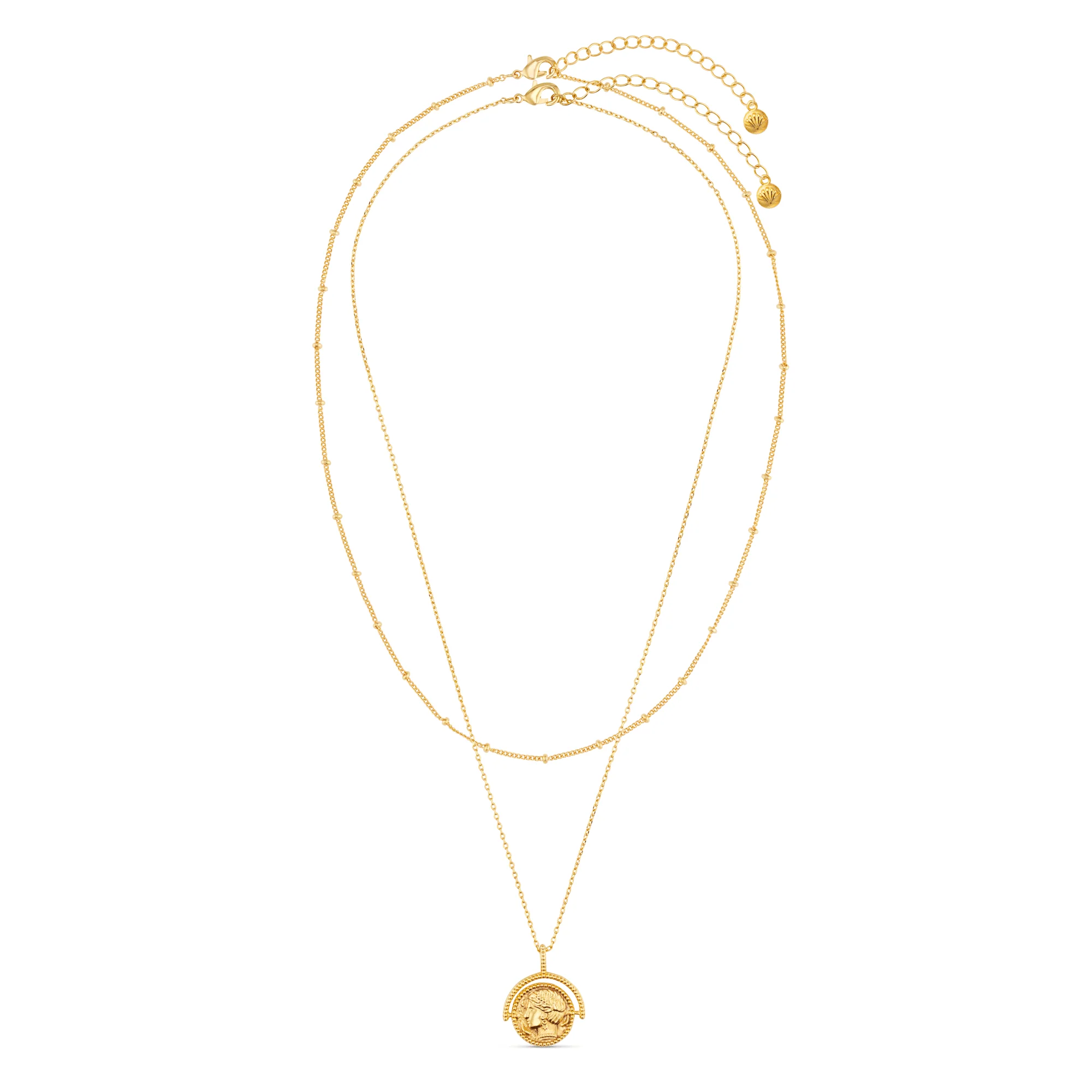 Goddess Coin Spinner 2-Row Necklace - Image 3