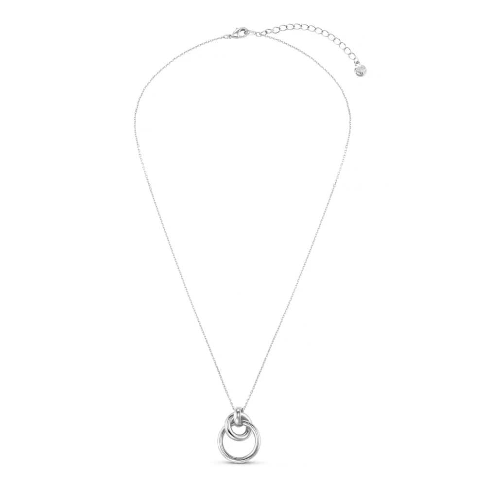 Interlocking Open Circle Necklace Silver - Image 3