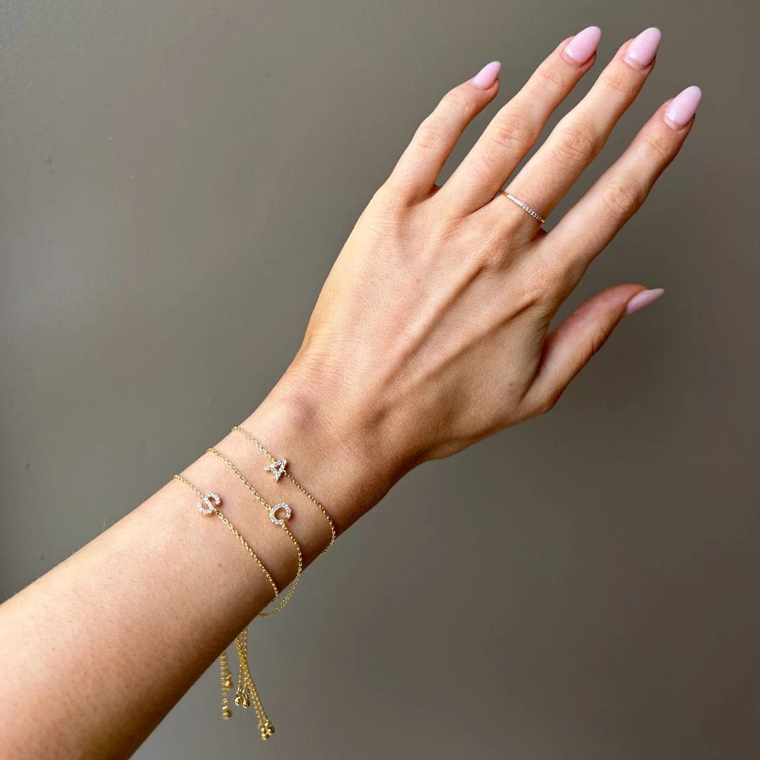 J Pavé Initial Slider Bracelet - Image 2