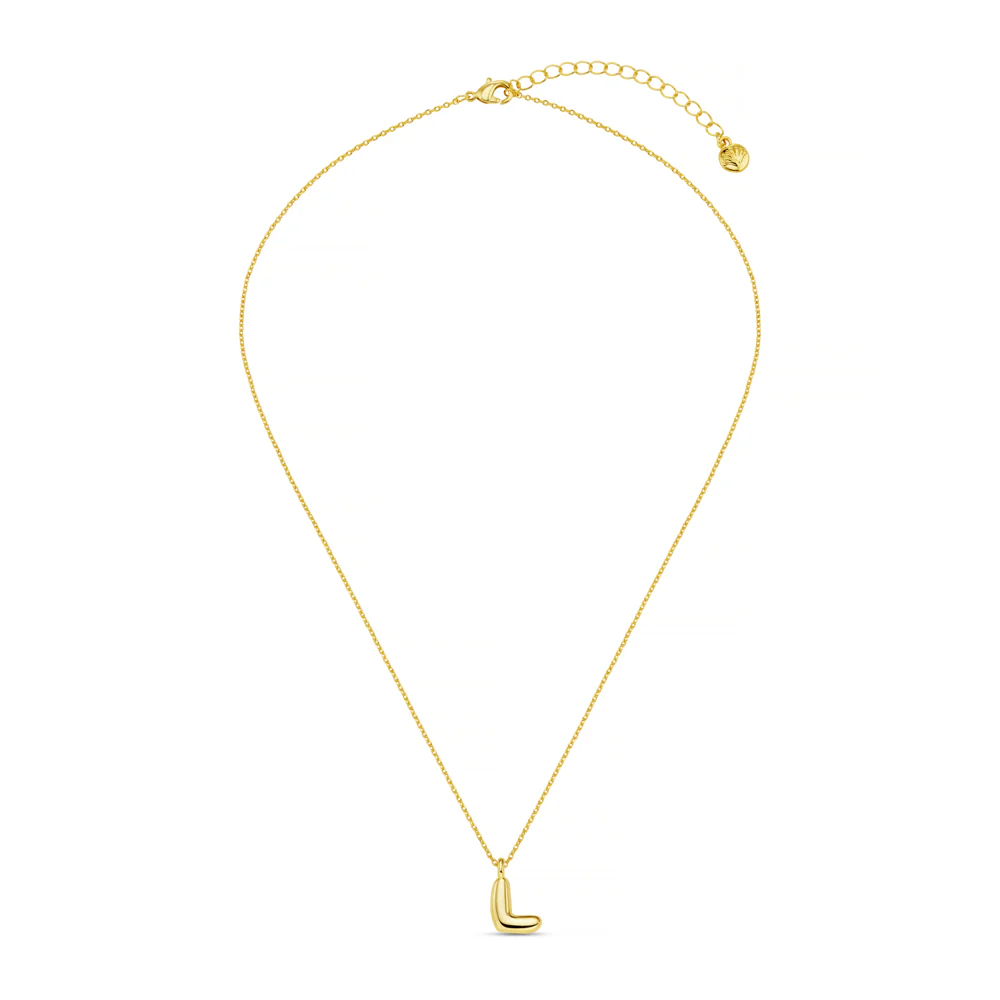 L Bubble Initial Necklace - Image 3