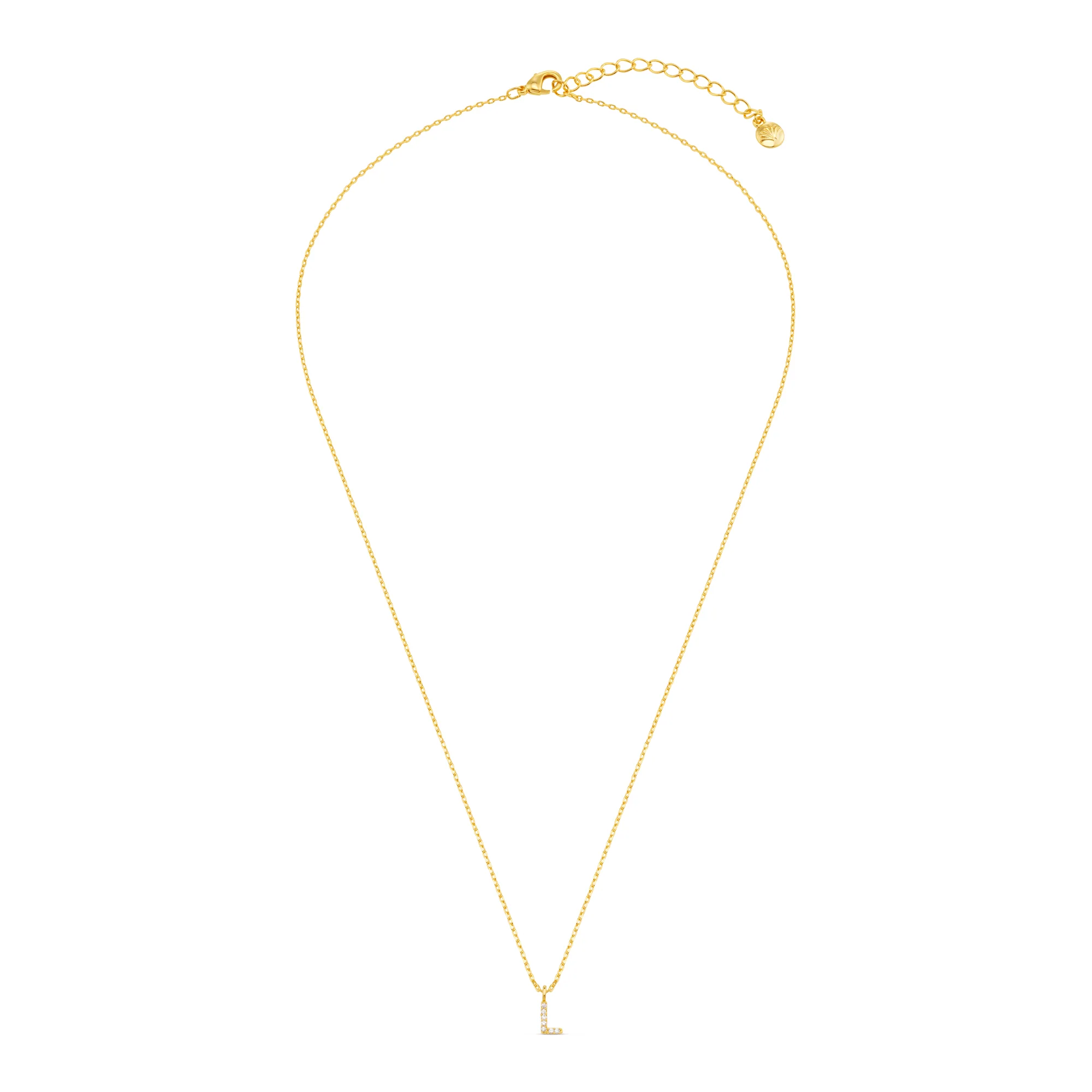 L Pavé Initial Charm Necklace - Image 2