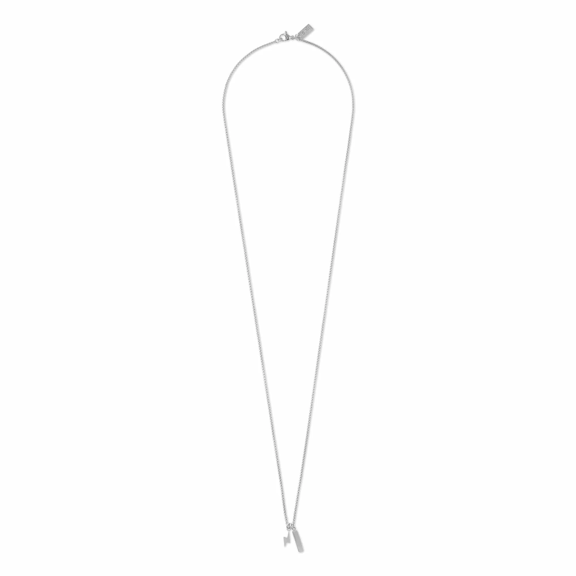 Lightning & Bar Cluster Necklace - Silver - Image 2