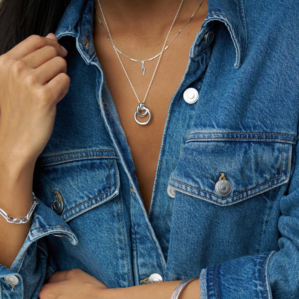 Lightning Charm Necklace Silver - Image 2