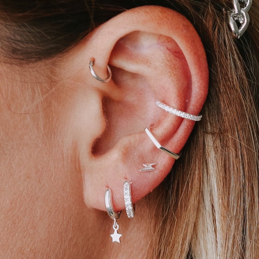 Lightning & Star Ear Stacking Set - Silver - Image 3