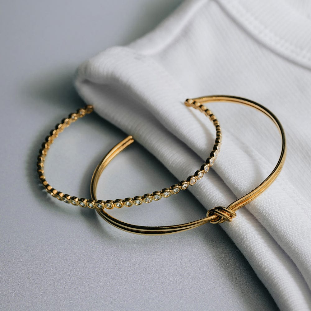 Linear Knot & Crystal Wrist Stacking Set - Image 3
