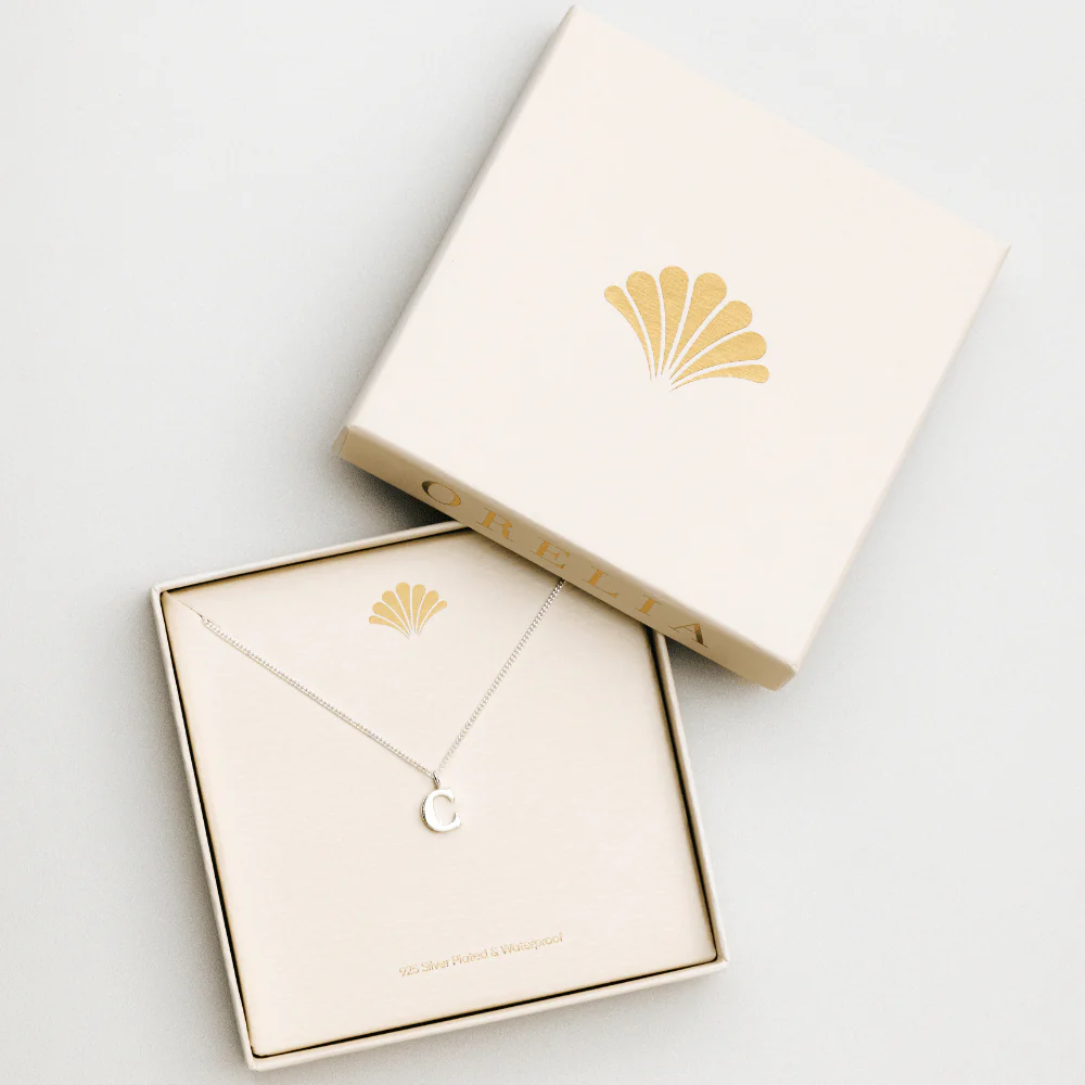 LUXE C Initial Necklace - Silver - Image 2