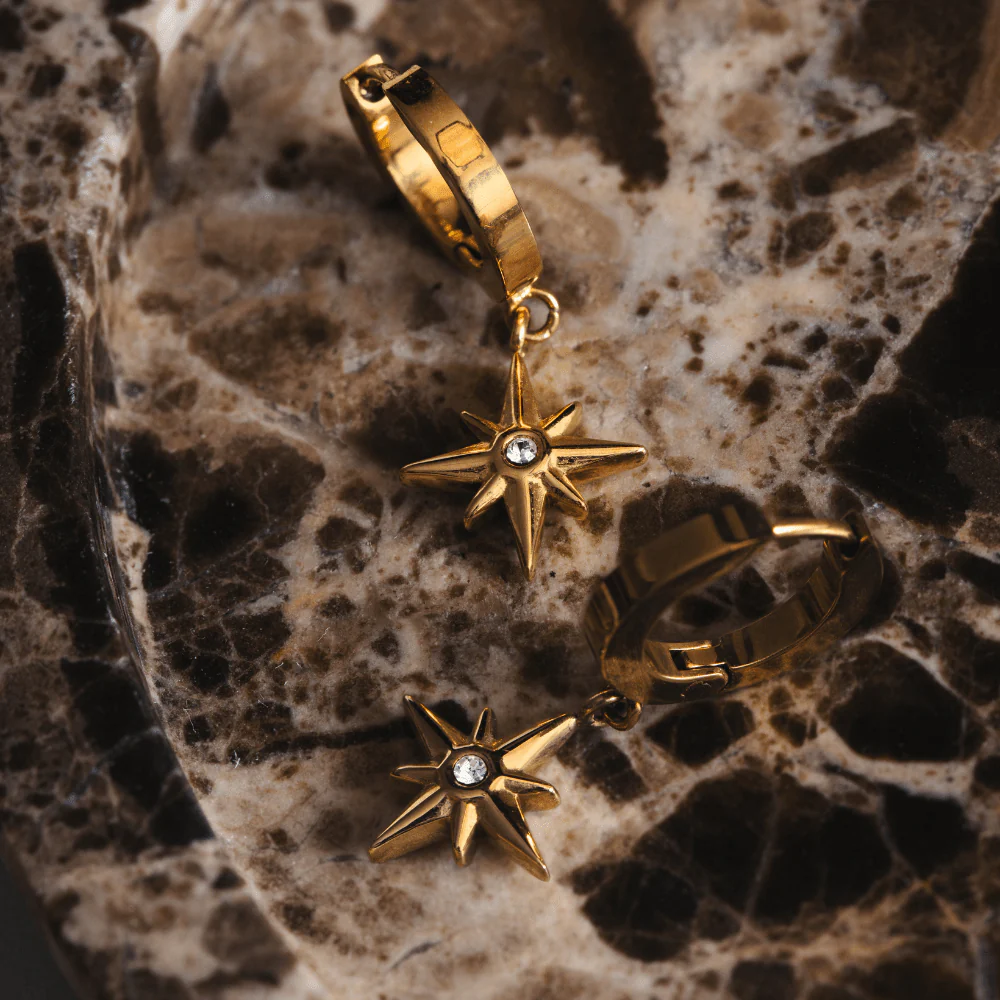 LUXE Crystal Starburst Huggie Hoop Earrings - Image 3