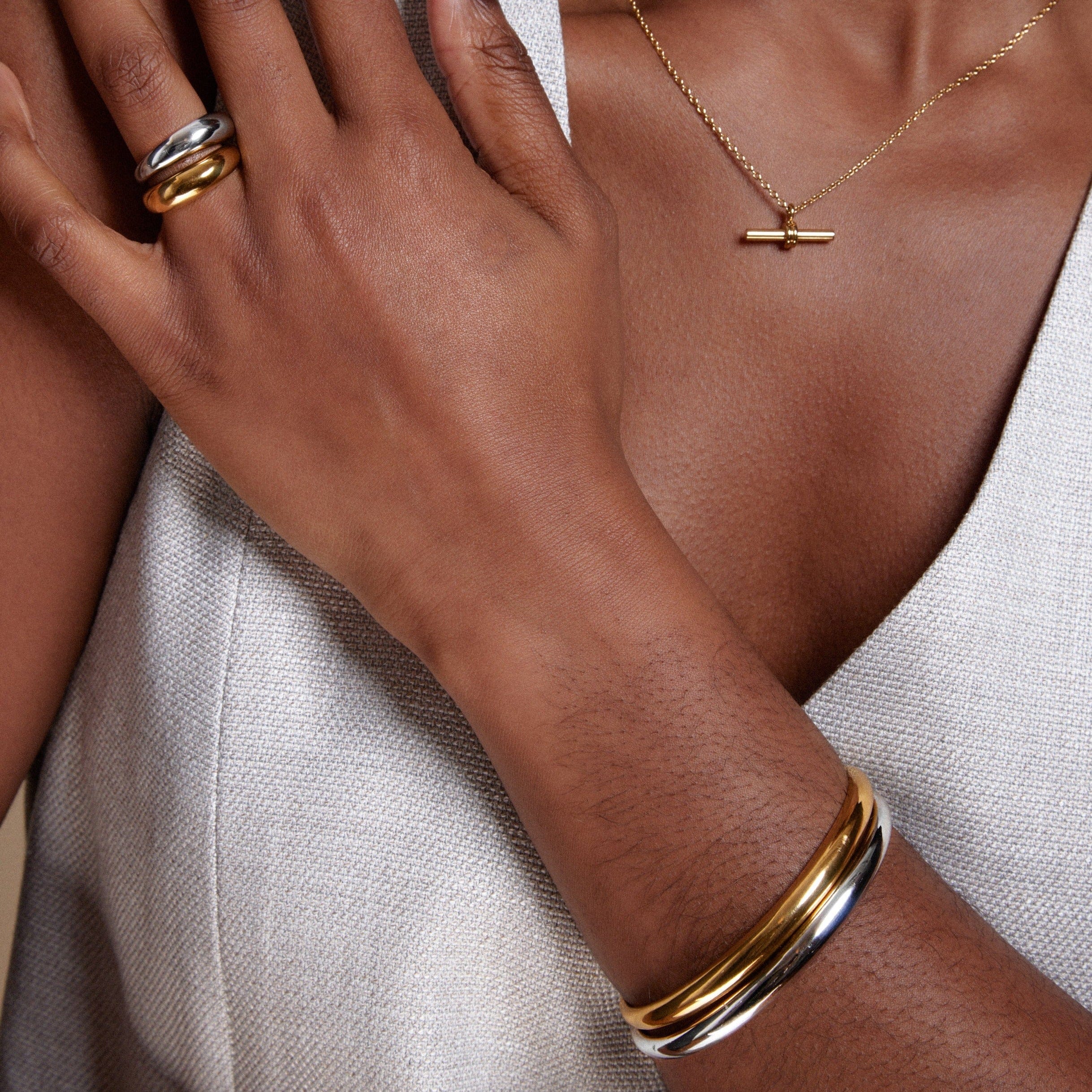 LUXE Domed Bangle - Gold - Image 2