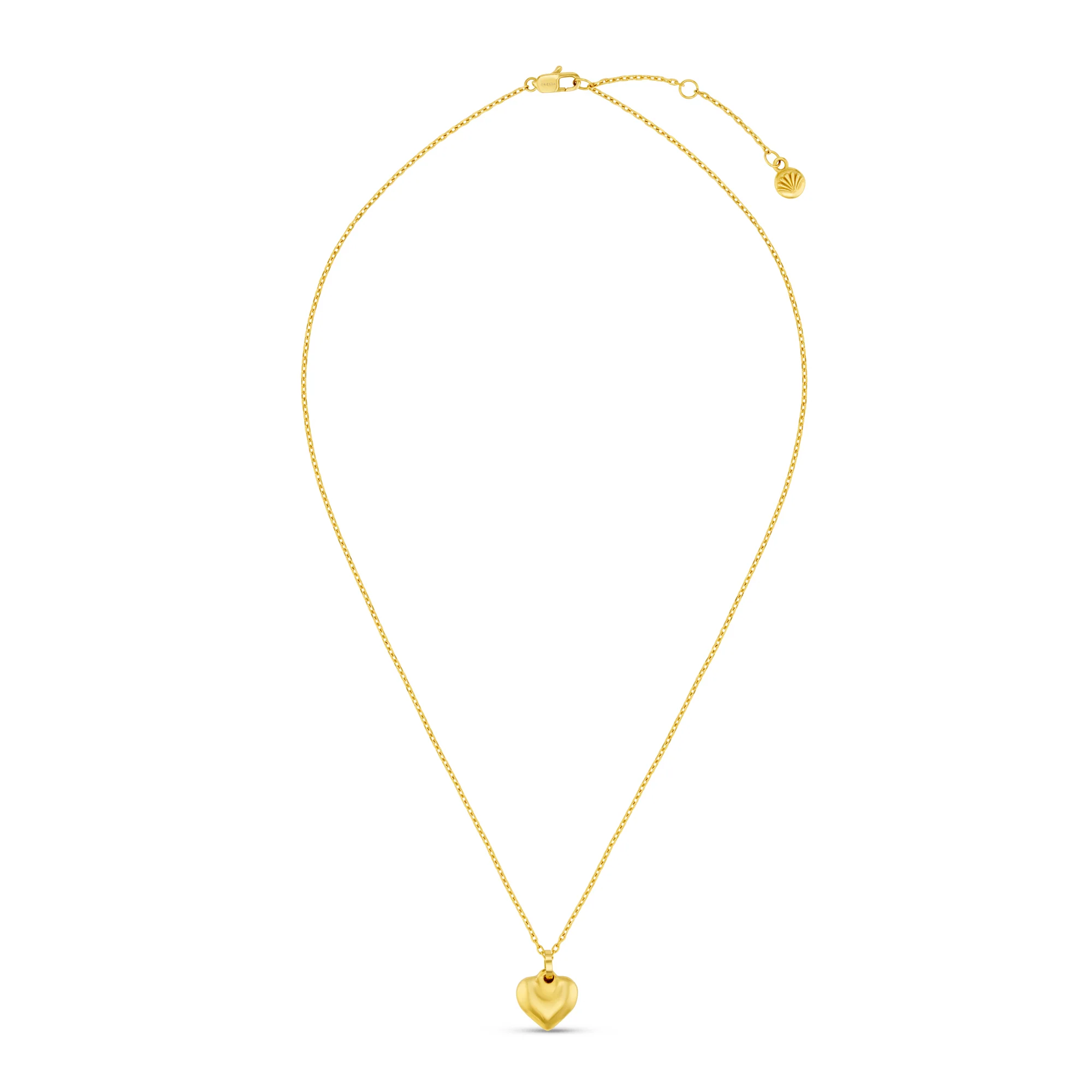 LUXE Domed Heart Necklace - Gold - Image 3