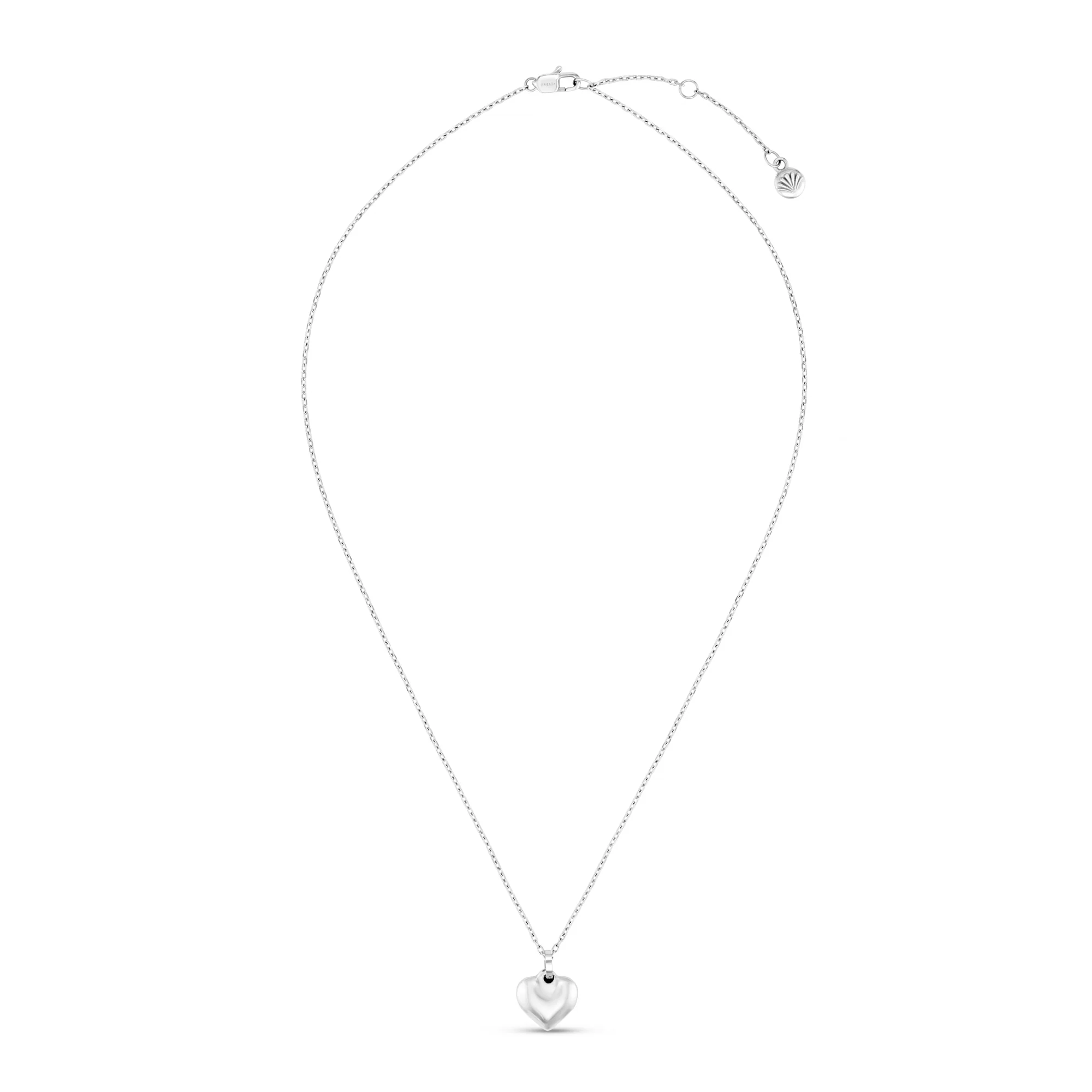 LUXE Domed Heart Necklace - Silver - Image 3